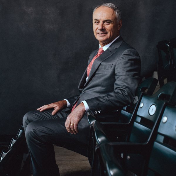 Rob Manfred, Major League Baseball Commissioner, on April 28, 2022 at Citi Field in Queens, New York.