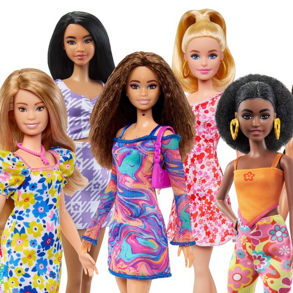 The Barbie Fashionistas line, including the first ever Barbie doll to depict Down’s syndrome features.