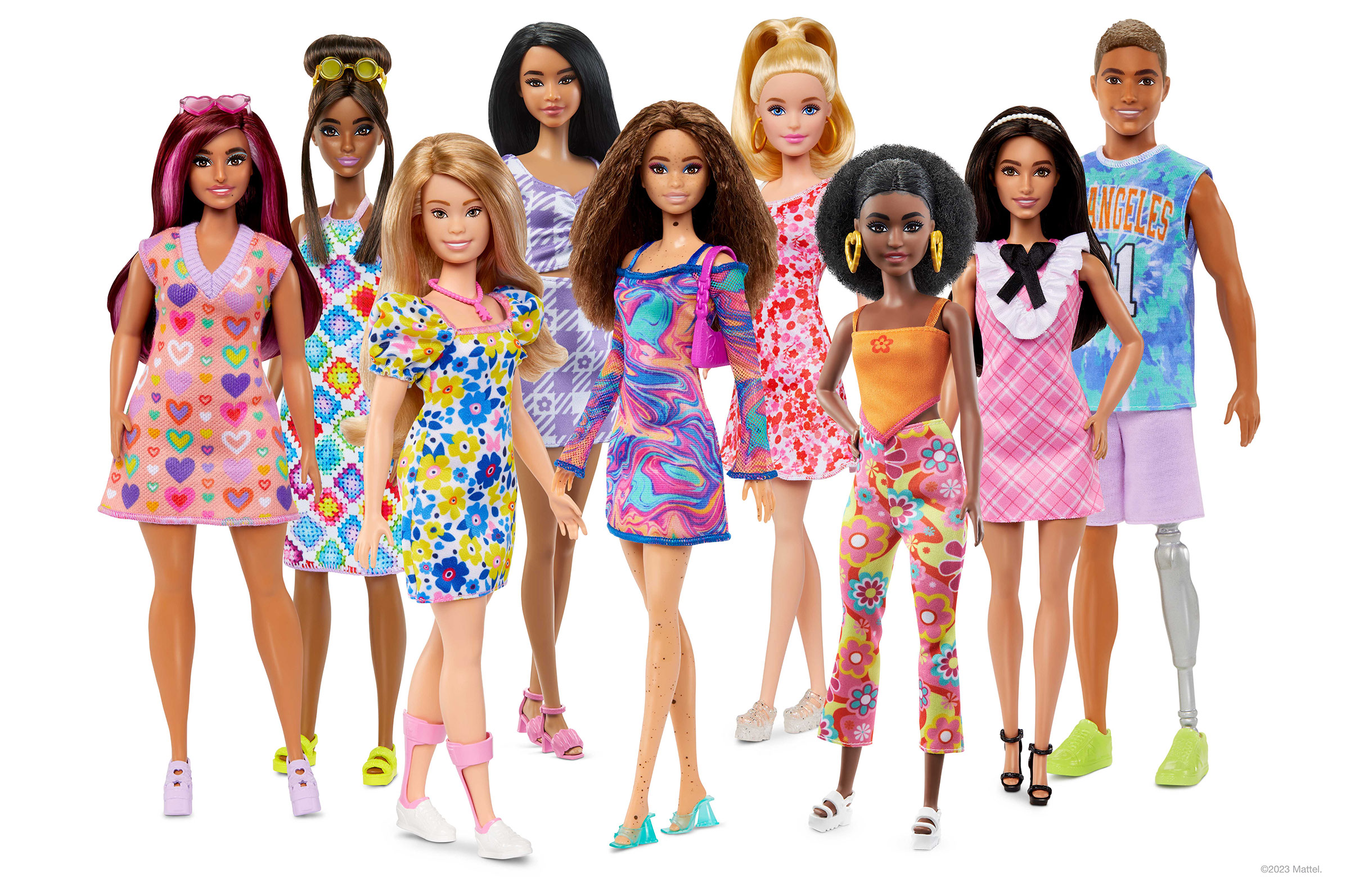 The Barbie Fashionistas line, including the first ever Barbie doll to depict Down’s syndrome features. (Jason Tidwell—Mattel, Inc./Cover Images/Reuters)