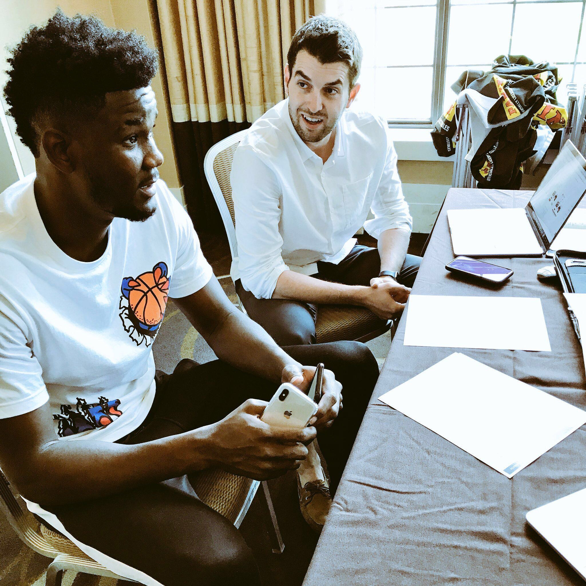 Opendorse CEO Blake Lawrence with basketball player DeAndre Ayton.
                  Courtesy Opendorse (Courtesy of Opendorse)