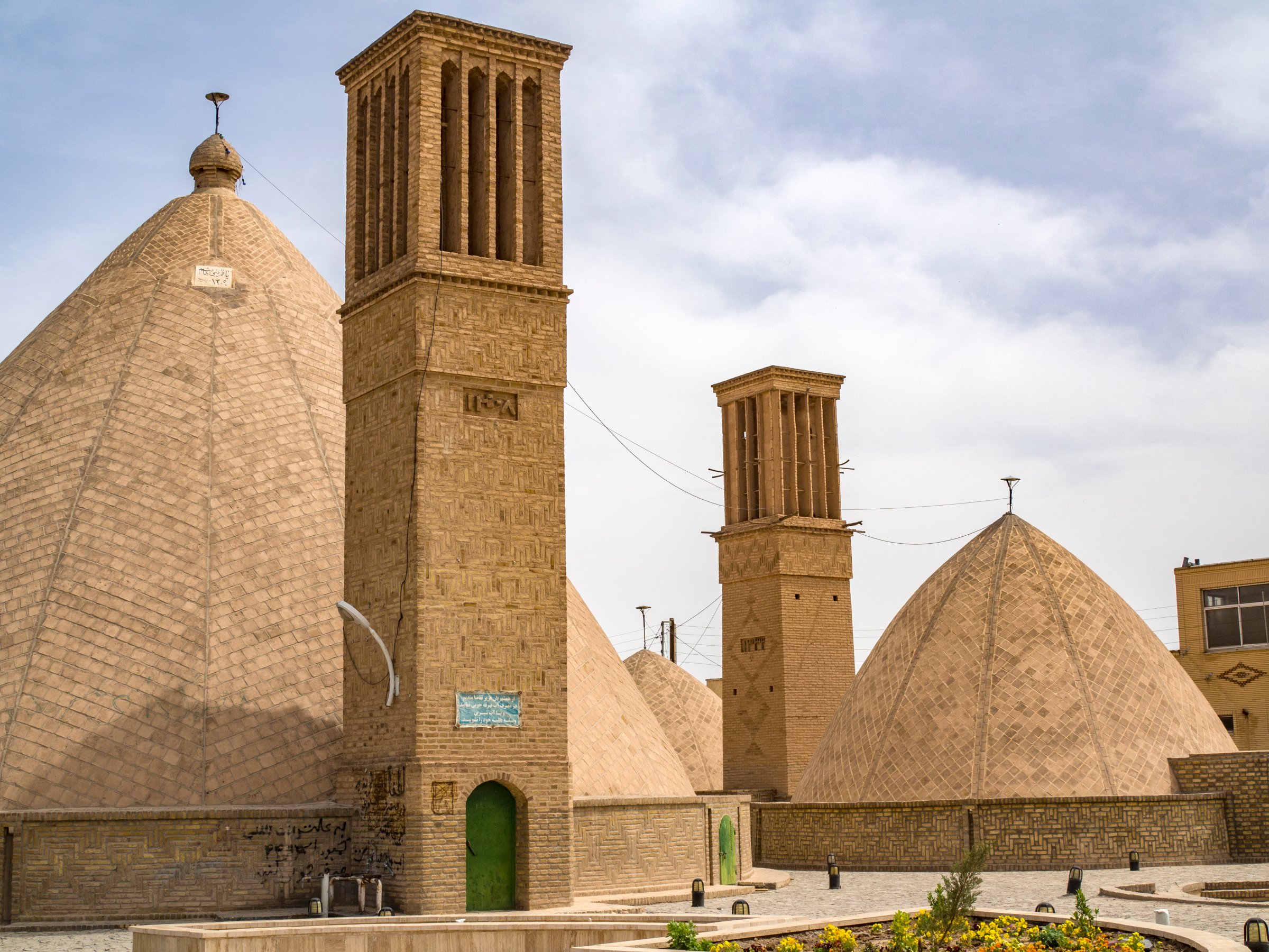 Wind towers and domed buildings in Iran.