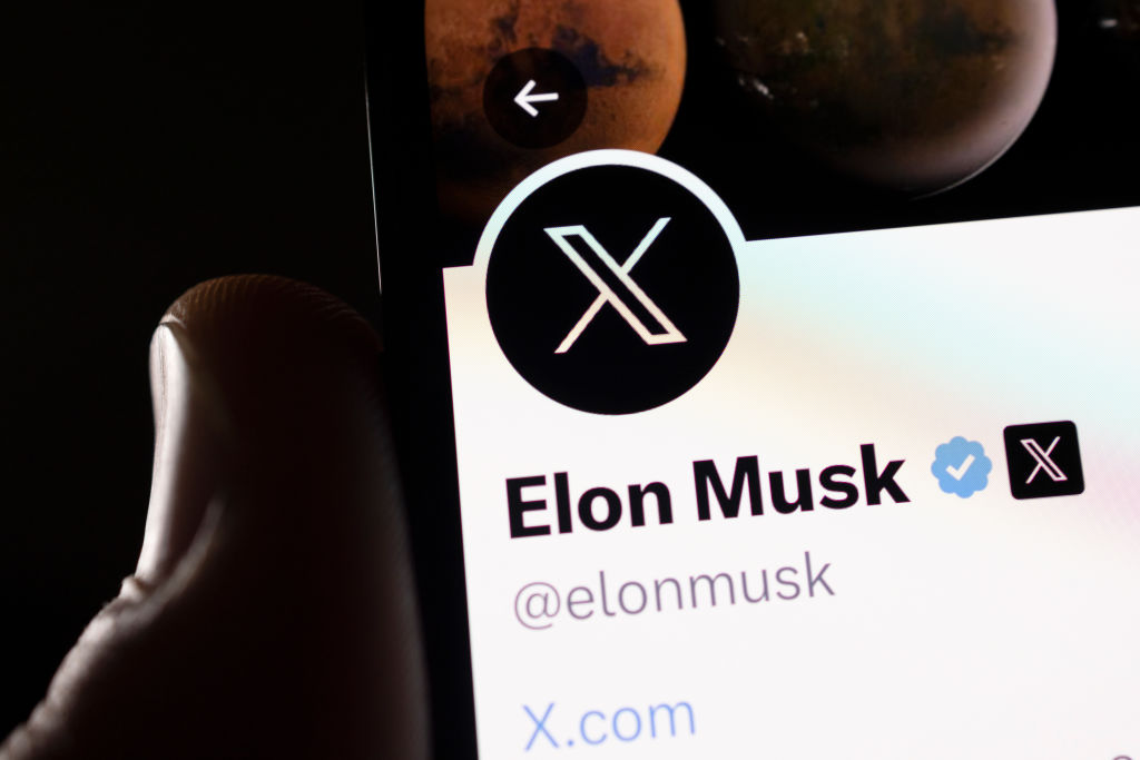 Elon Musk has revealed today a new logo for Twitter, which constitutes the letter 'X' as part of a rebrand of the company. (Photo Illustration by Dan Kitwood/Getty Images)