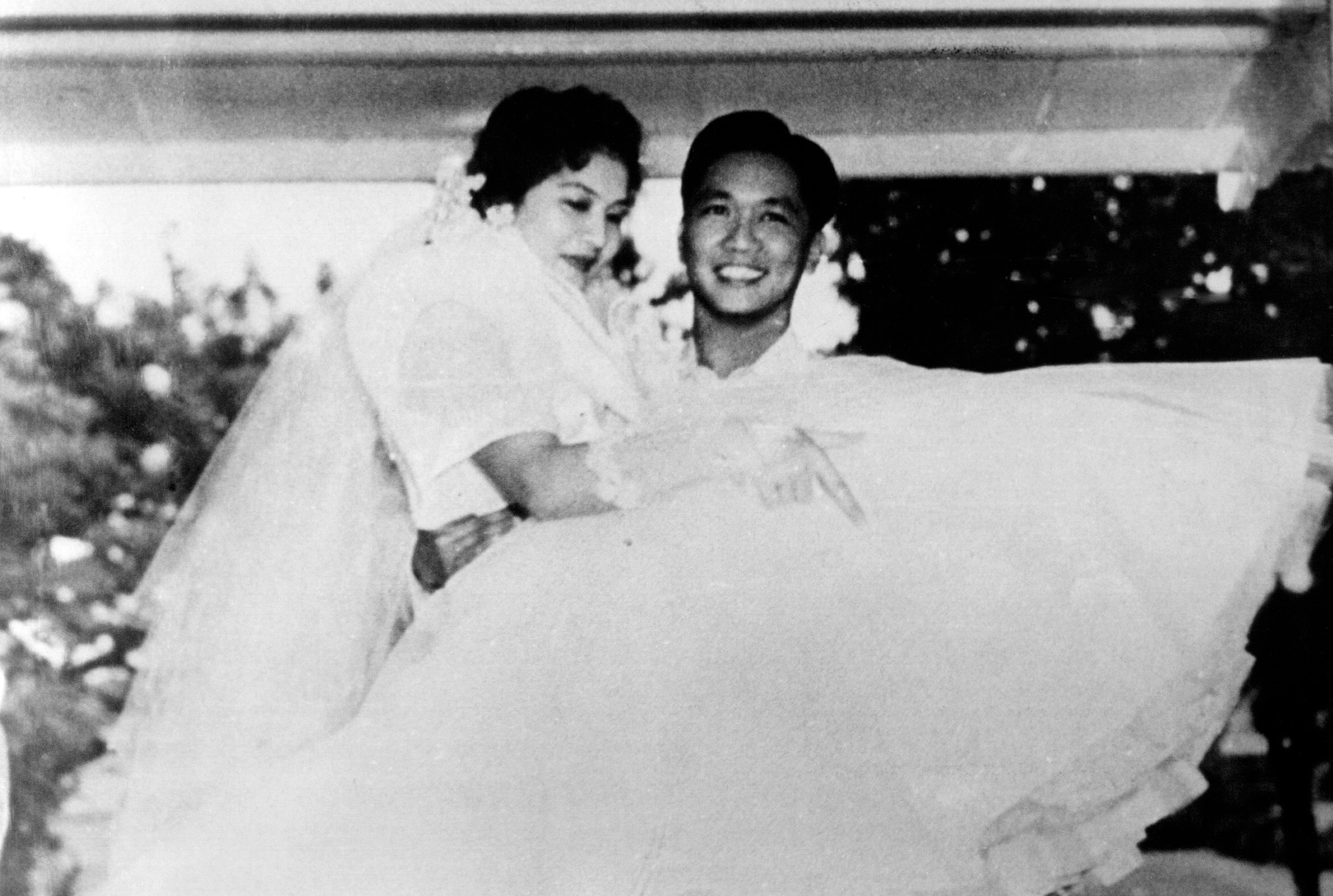Imelda Romualdez and Ferdinand Marcos on May 1, 1954, their wedding day.  (Everett Collection)