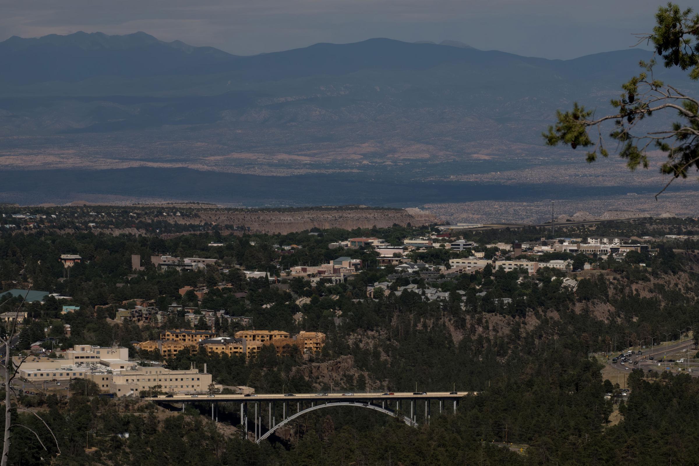 view from a ridge overlooking Los Alamos