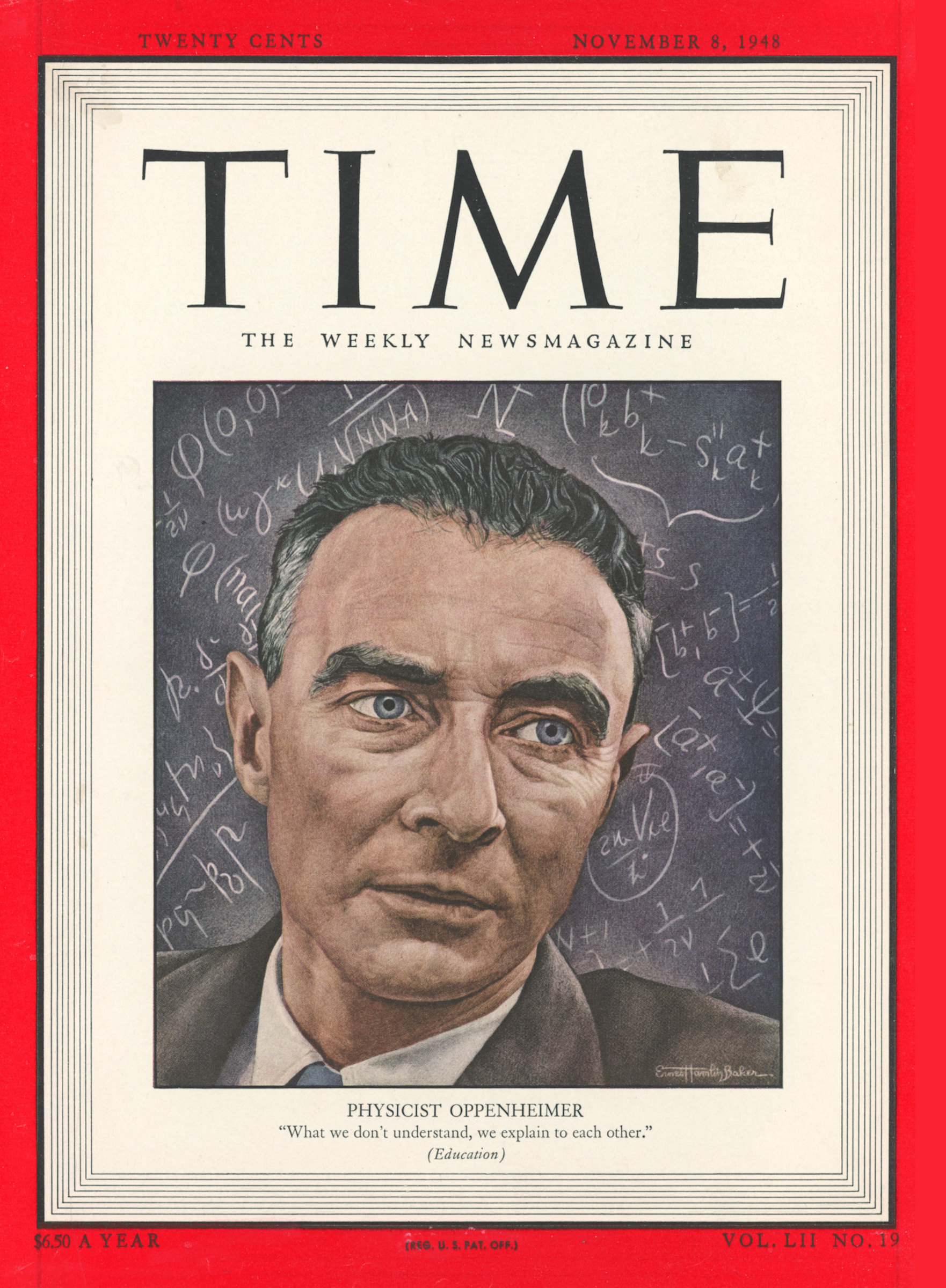 Real TIME magazine covers appear on Oppenheimer