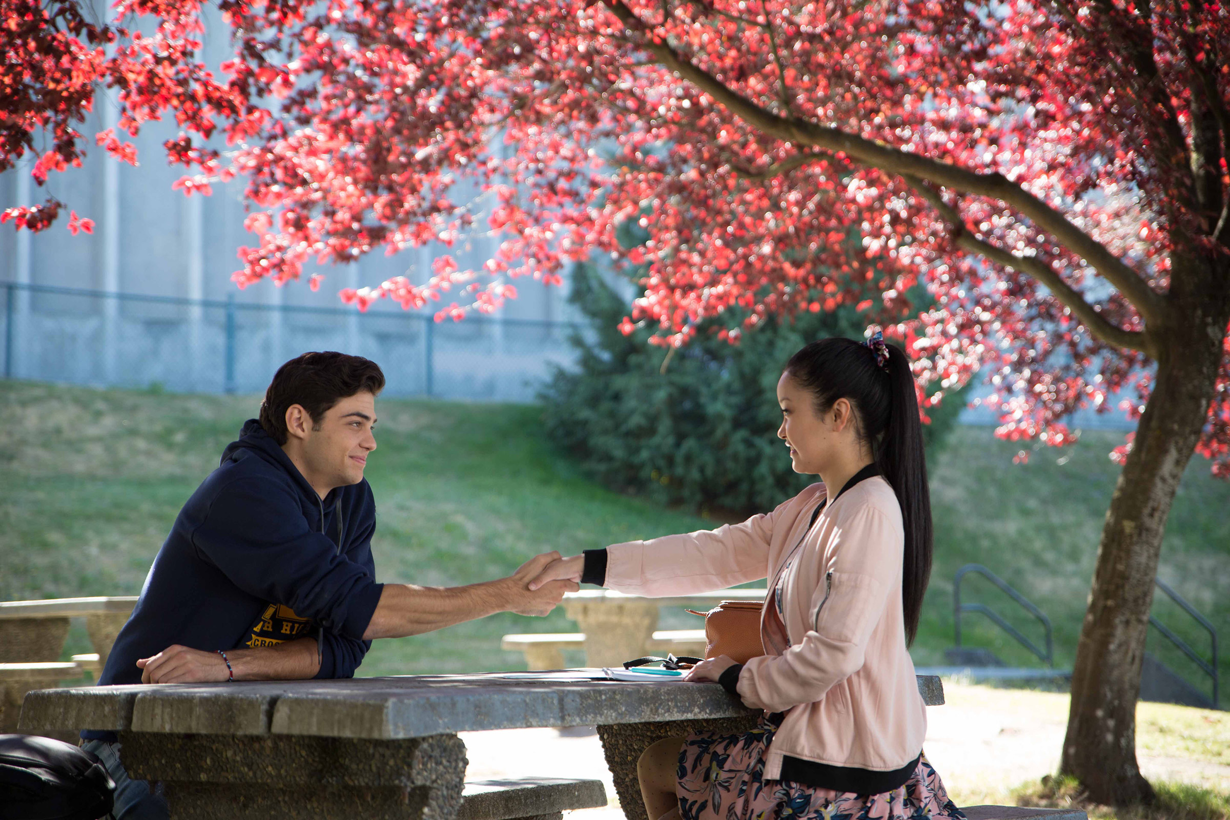 Noah Centineo, left, and Lana Condor in To All the Boys I’ve Loved Before.