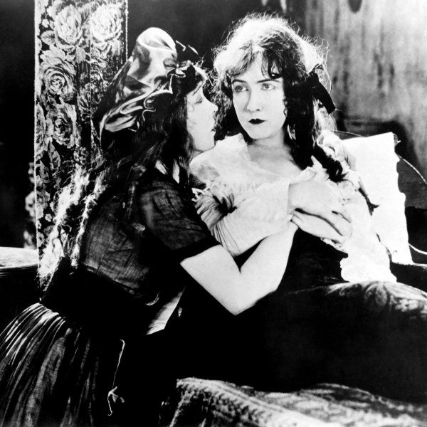 Lillian Gish (left) and Dorothy Gish in Orphans of the Storm.