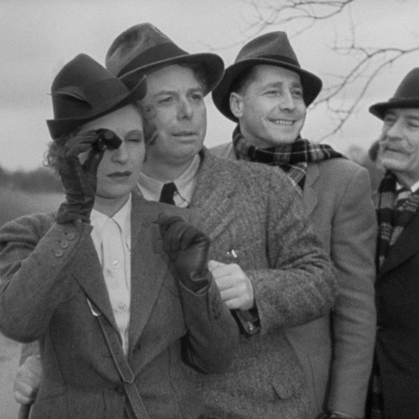 (From left) Nora Gregor, Jean Renoir, Pierre Nay, and Pierre Magnier in The Rules of the Game.