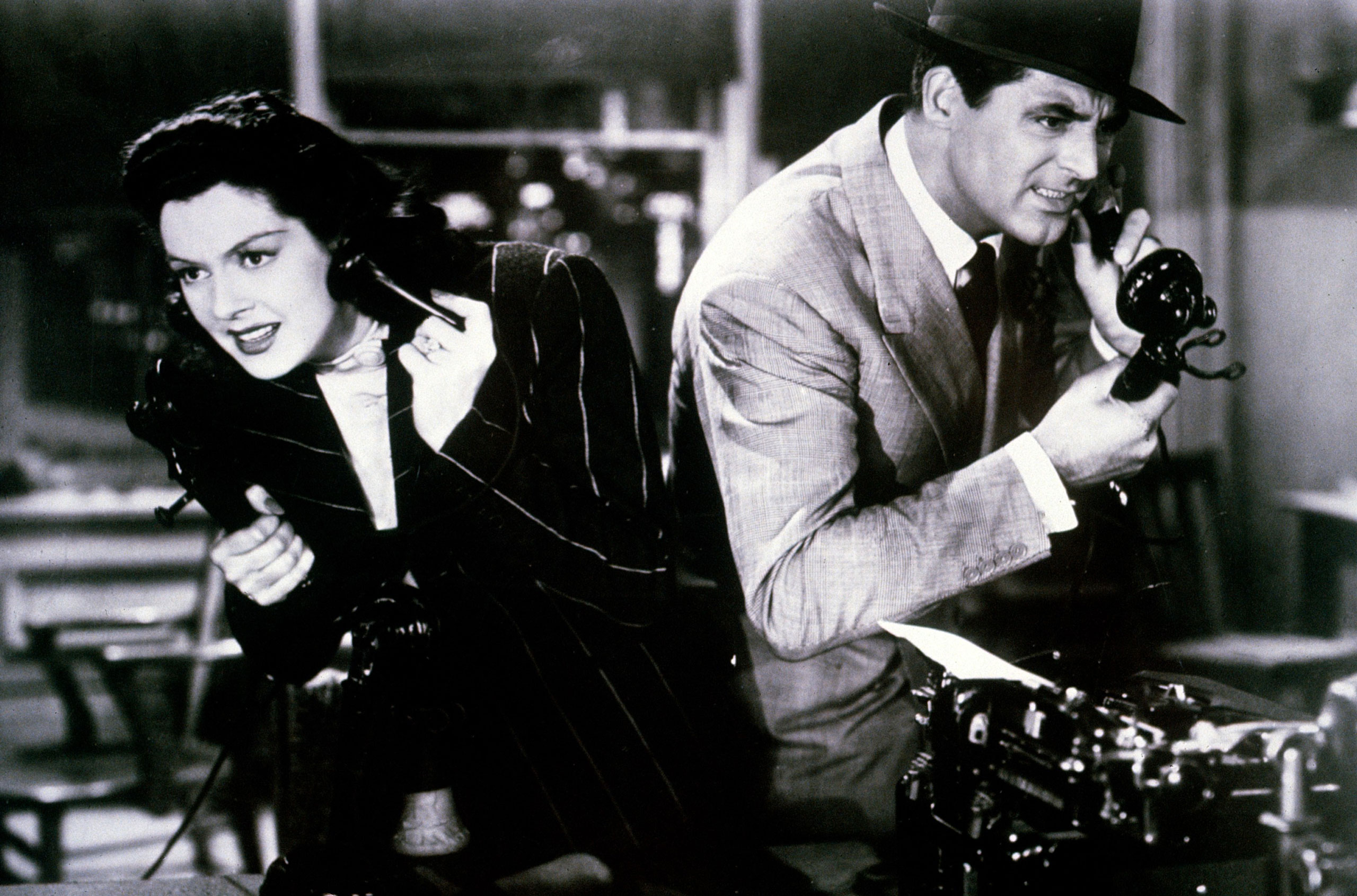 Rosalind Russell and Cary Grant in <i>His Girl Friday</i>. (Columbia Pictures/Everett Collection)