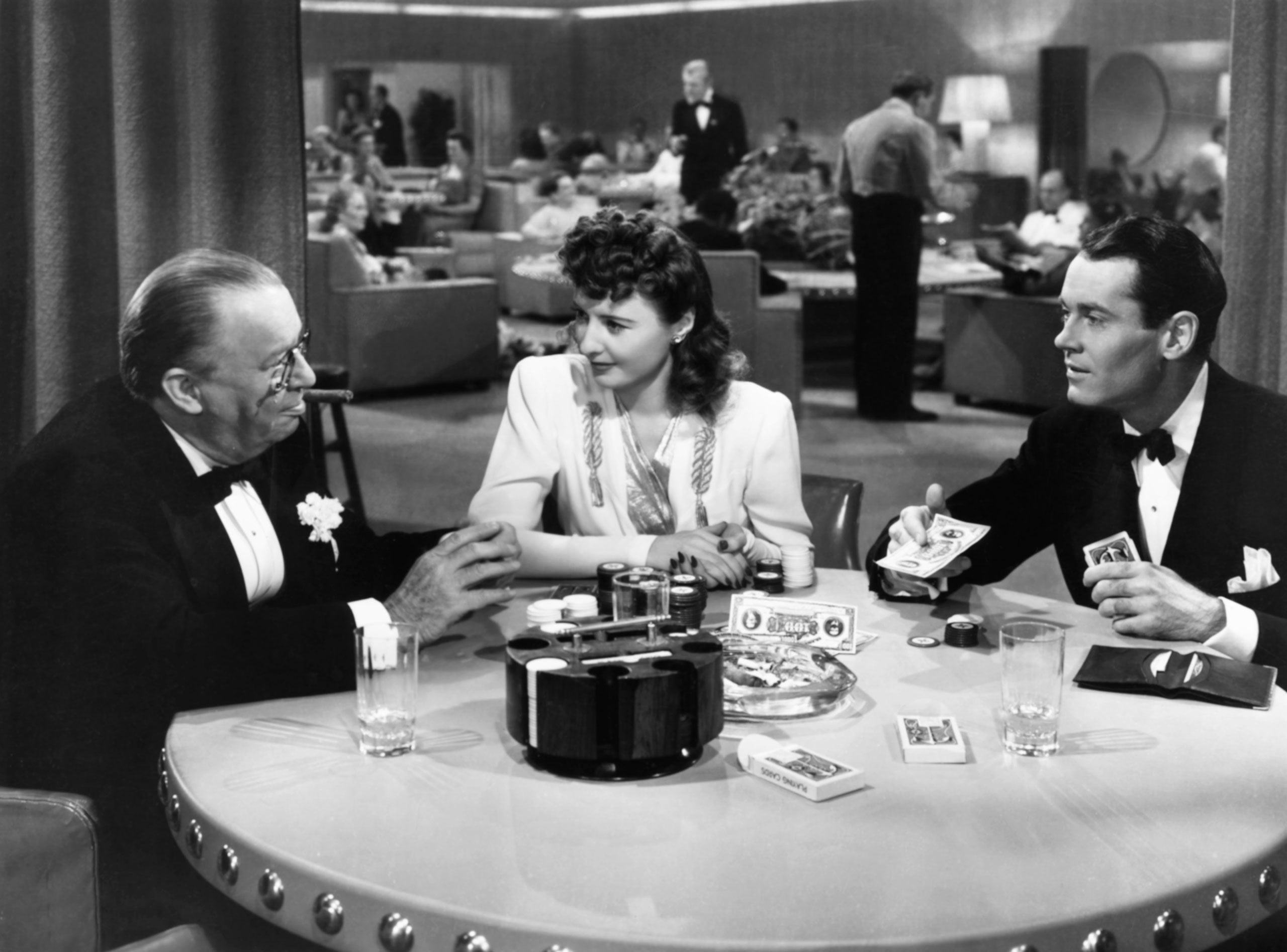 Charles Coburn, Barbara Stanwyck, and Henry Fonda in <i>The Lady Eve</i>. (Everett Collection)