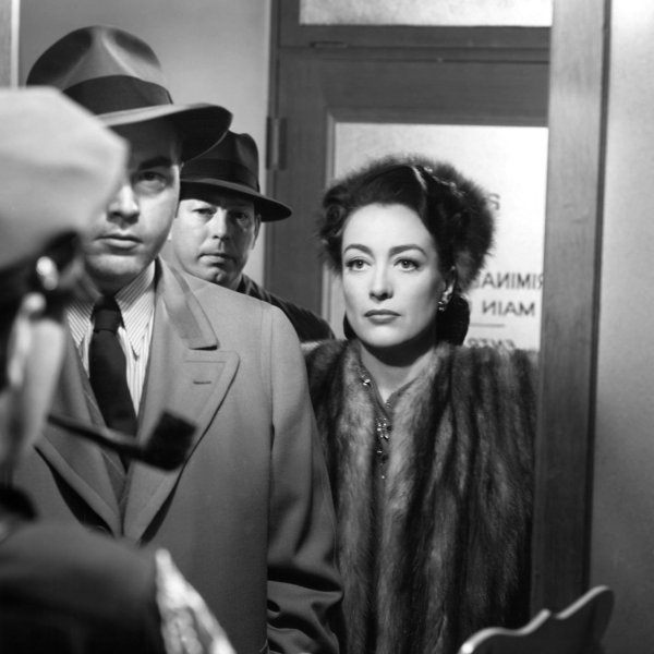 James Flavin, Don O'Connor, and Joan Crawford in Mildred Pierce.