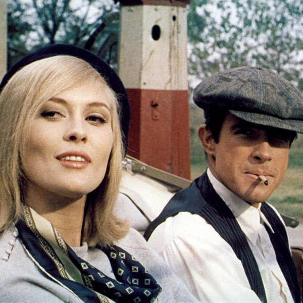 Faye Dunaway and Warren Beatty in Bonnie and Clyde.