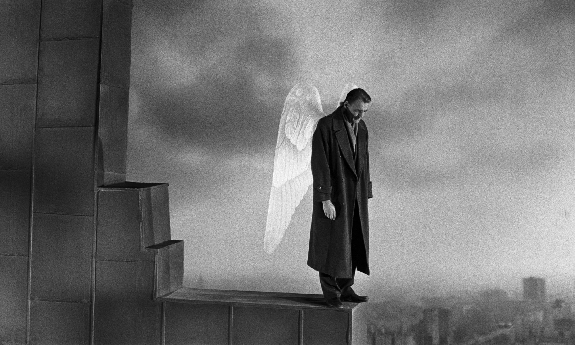 Bruno Ganz in <i>Wings of Desire</i>. (Courtesy Janus Films)