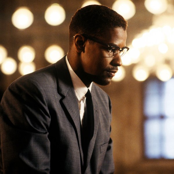 Denzel Washington in Malcolm X.