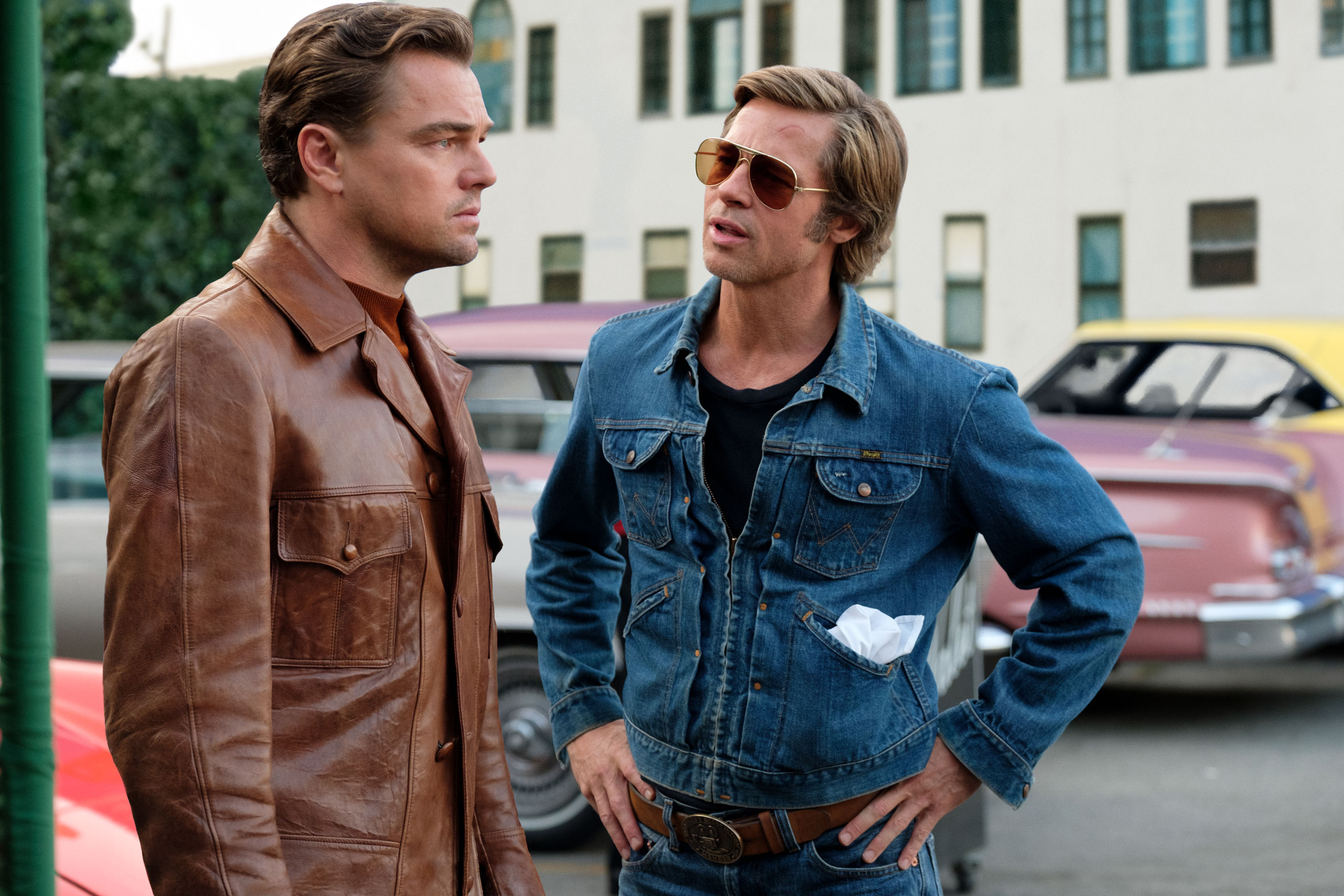 Leonardo DiCaprio and Brad Pitt in <i>Once Upon a Time in…Hollywood</i>. (Andrew Cooper—Sony Pictures)