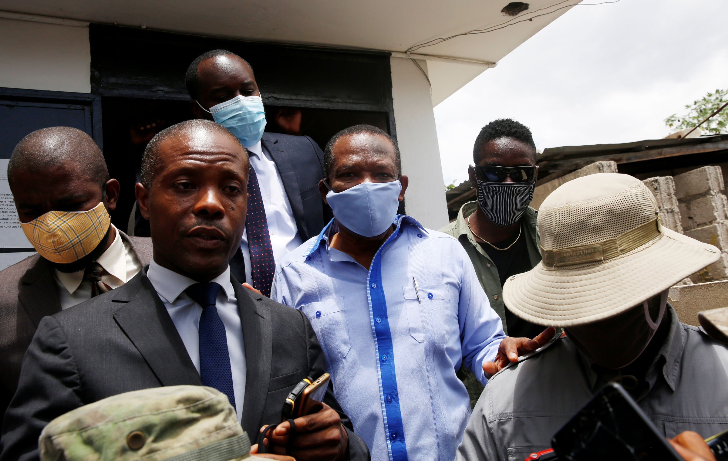 Yves Jean-Bart, president of the Haitian Football Federation, leaves the Crois-Des-Bouquets prosecutor’s office after his hearing, accused of sexually abusing young footballers at the country’s national training centre, in Crois-Des-Bouquets, Haiti, on May 14, 2020. (Jeanty Junior Augustin—Reuters)