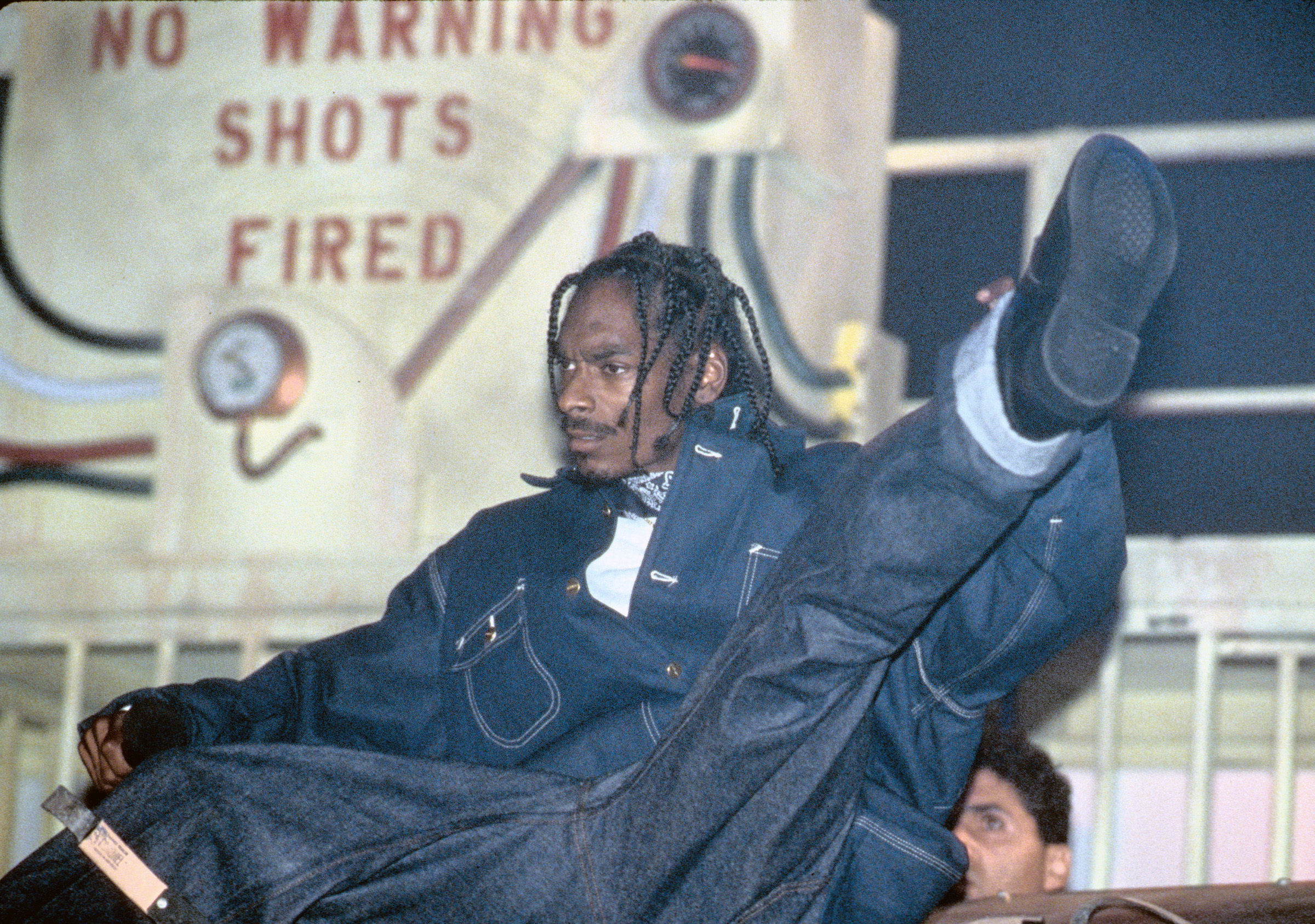 Snoop Dogg performs when the Death Row Records label assembles at The Source Awards, held at The Paramount Theater at Madison Square Garden, on August 3, 1995 in New York City.  (Al Pereira—Getty Images/Michael Ochs Archives)