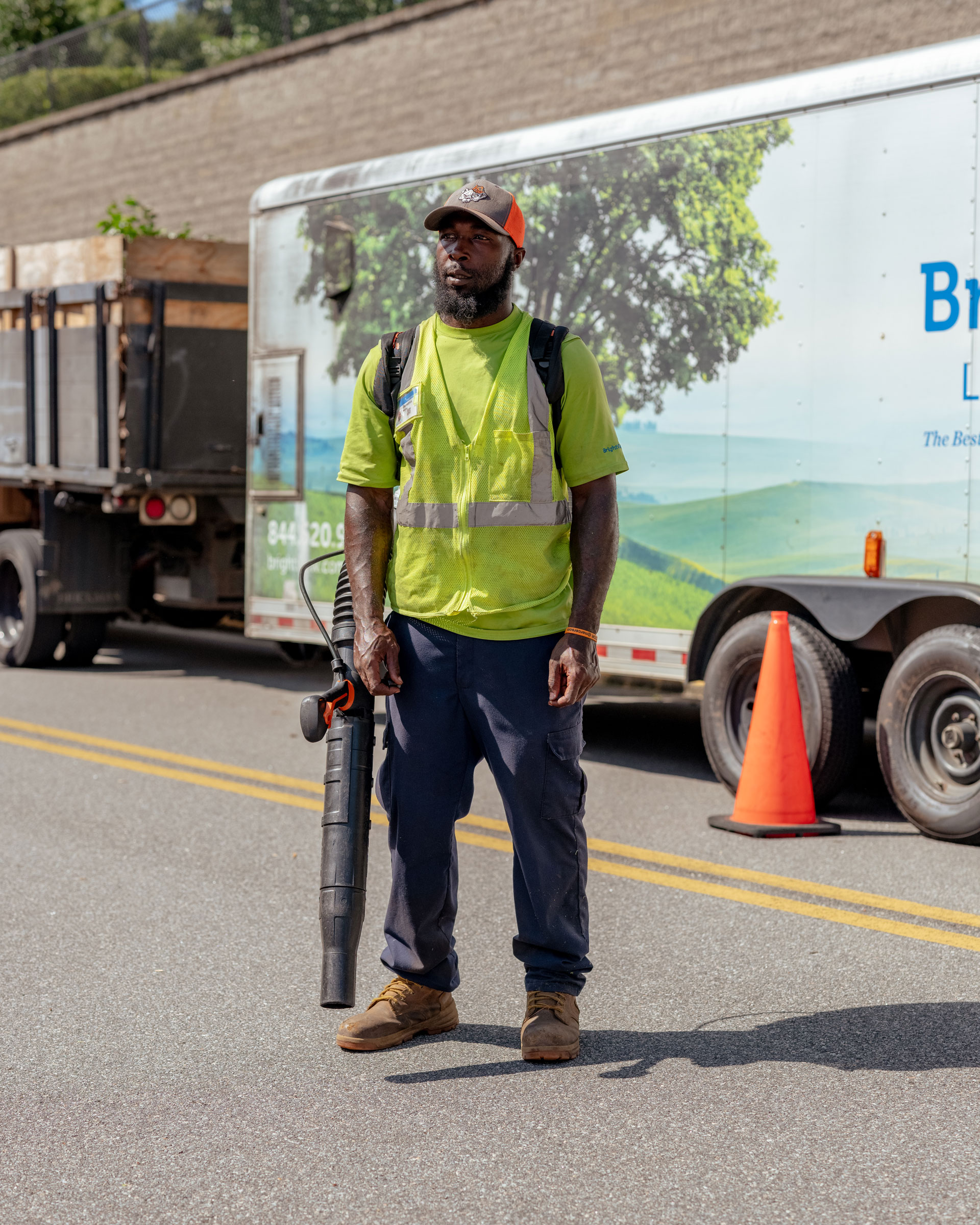 As a landscaper in Macon, Ga., Demetrus McCoy, 32, often works during the hottest parts of the day finding shade when he can inside the crew’s trailer. During four months on the job, McCoy says he’s seen colleagues get dehydrated and sick with heat exhaustion. (José Ibarra Rizo for TIME)