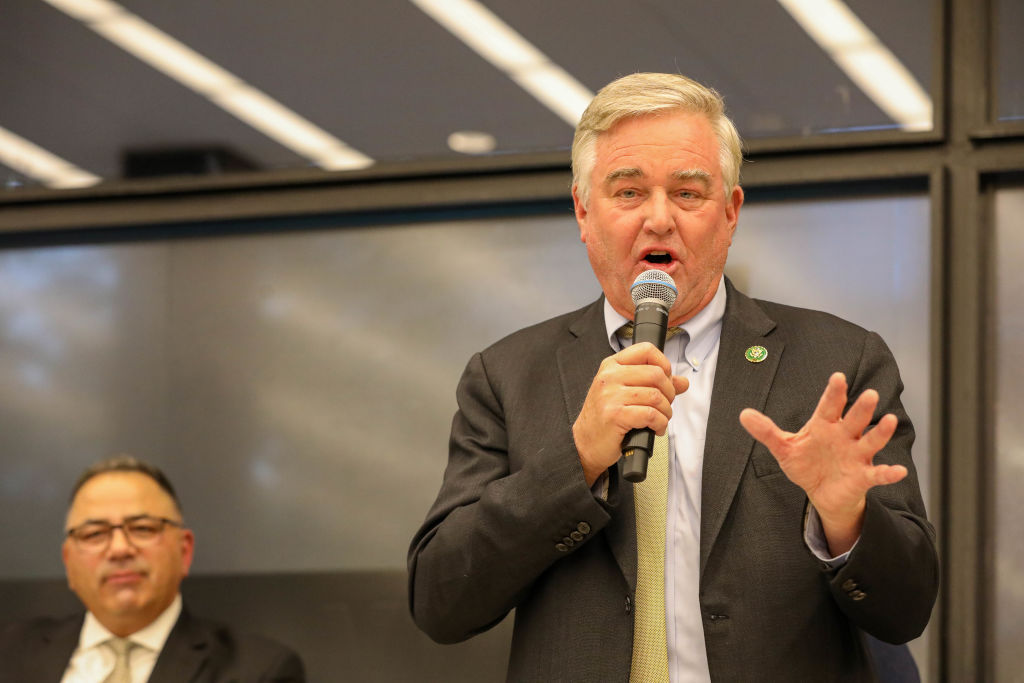 Rep. David J. Trone, a Maryland Democrat, delivers remarks during the National Second Chance Townhall at Martin Luther King Jr. Memorial Library on April 24, 2023 in Washington, DC. (Brian Stukes—Getty Images)