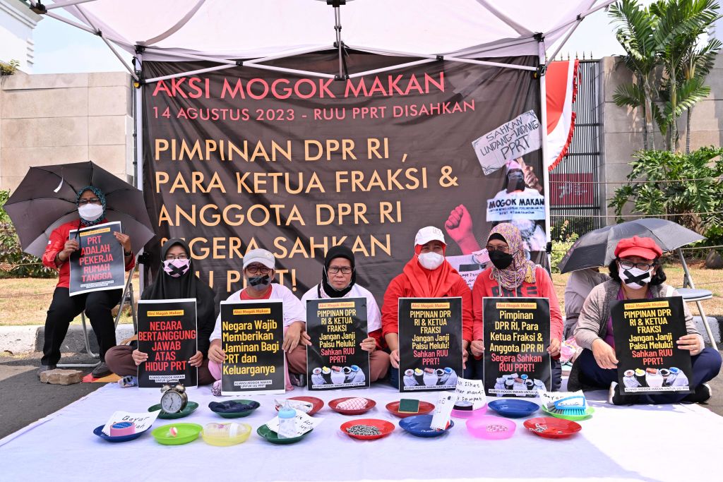 Why Domestic Workers in Indonesia Are Hunger Striking
                        
                          
                            Around 360 domestic workers across six major cities vowed to take turns fasting from sunrise to sunset until a much-awaited worker protection bill moves forward in parliament.
                          
                        
                          By Chad de Guzman  August 15, 2023
