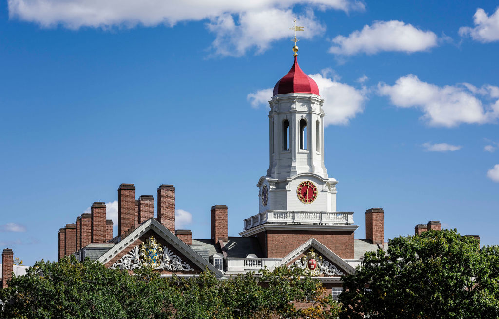 Dunster House dormitory with clock tower, Harvard University