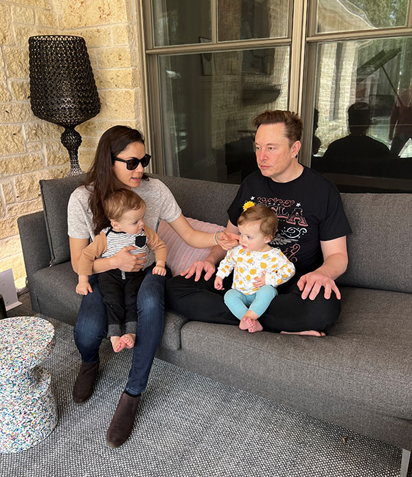Shivon Zilis with Musk and their twins.