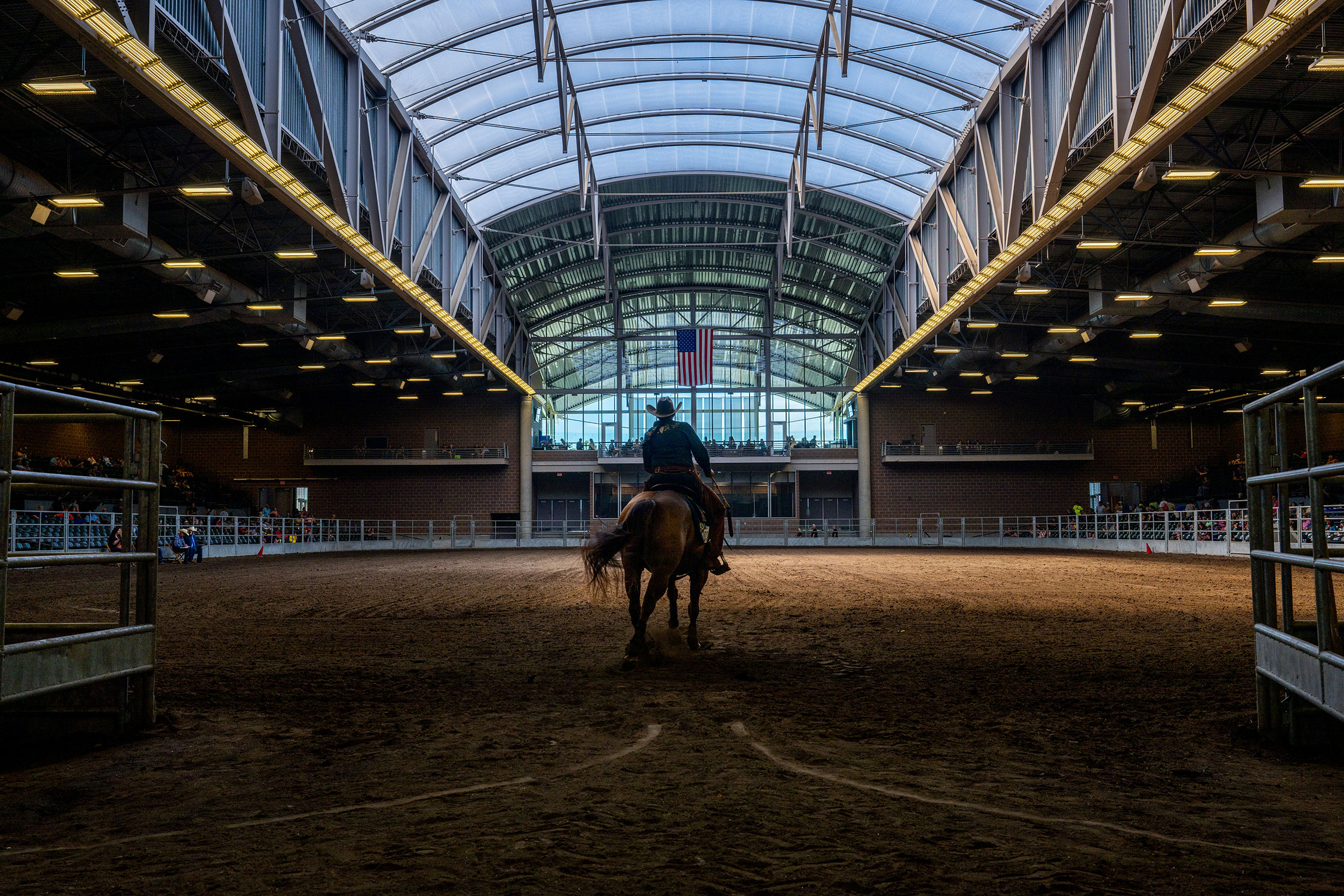 A contestant competes in the Western Open Horse show on Aug. 13. (Brandon Bell—Getty Images)