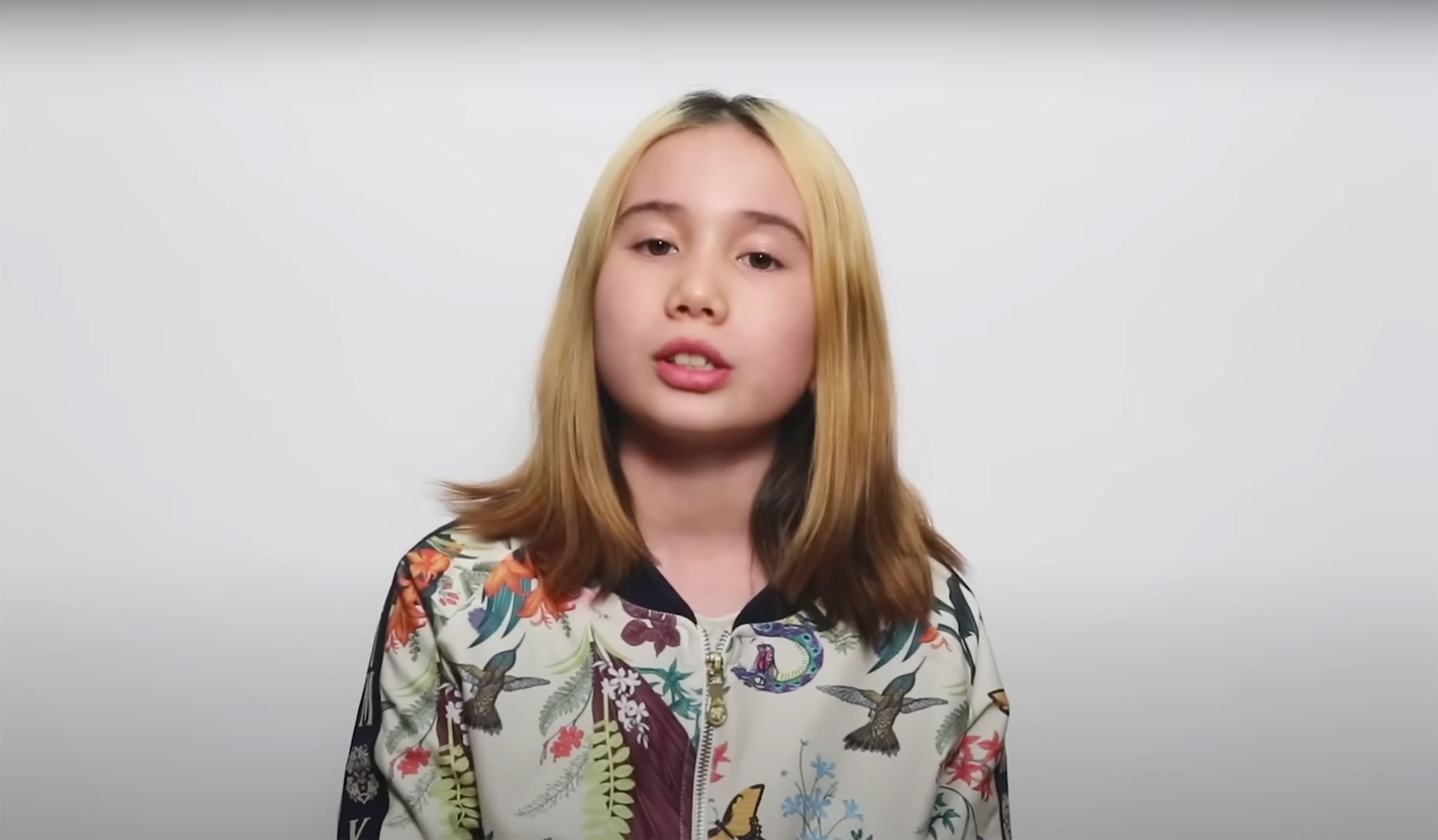 A screenshot from a video from Lil Tay's youtube channel