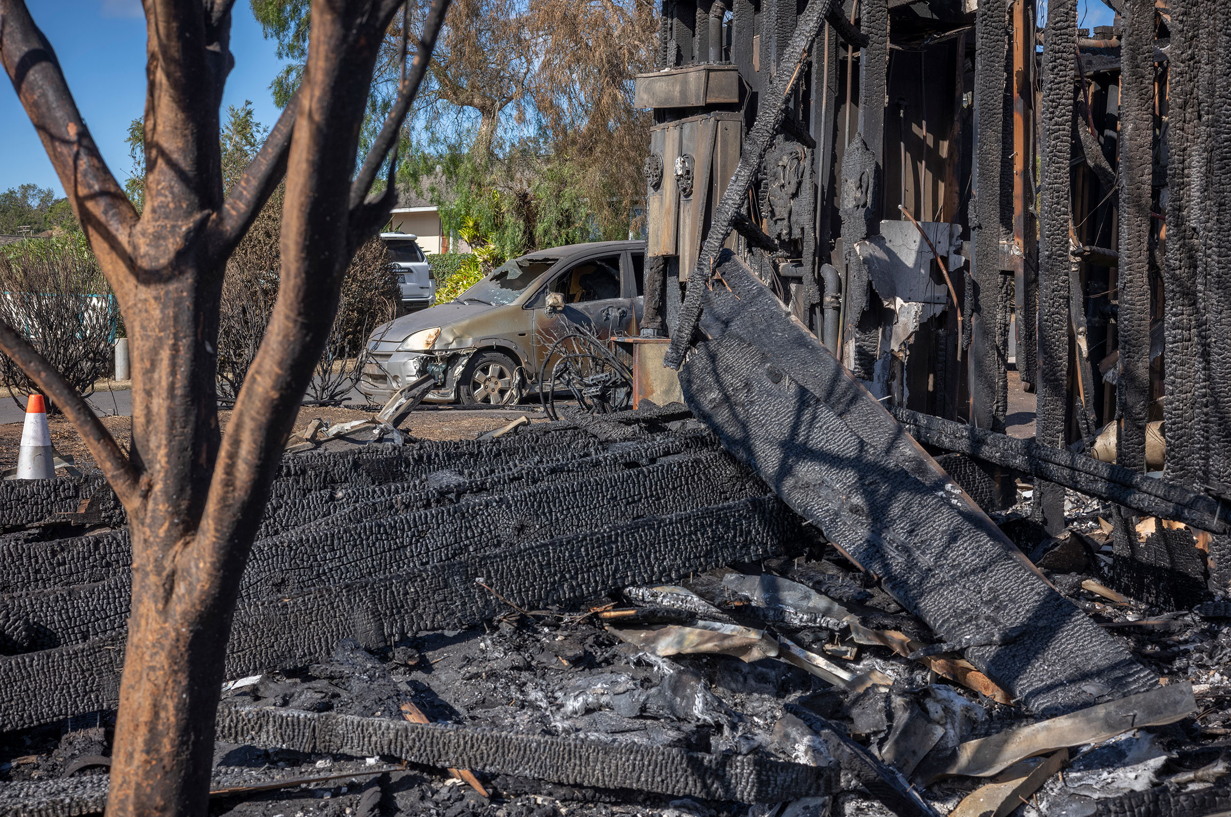 Charred remnants of a home seen in Kula on Aug. 12. (David Butow for TIME)