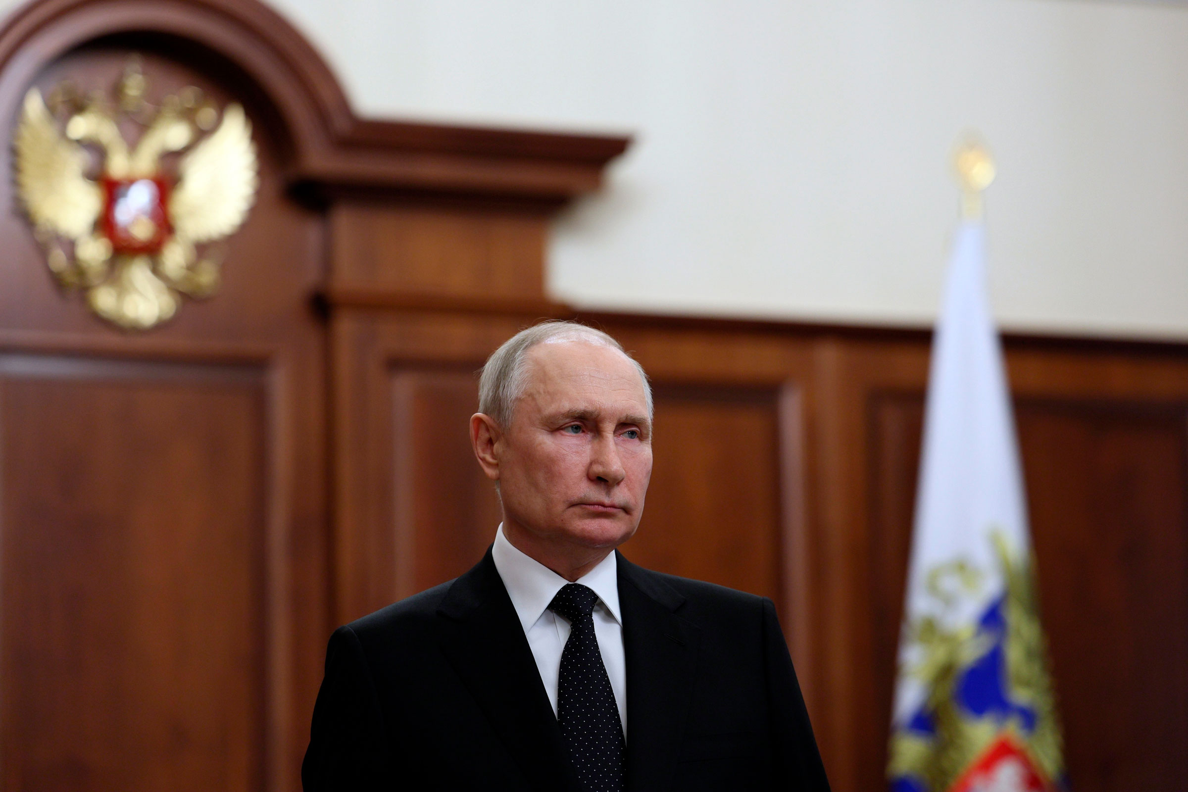 Russian President Vladimir Putin addresses the nation after an armed rebellion