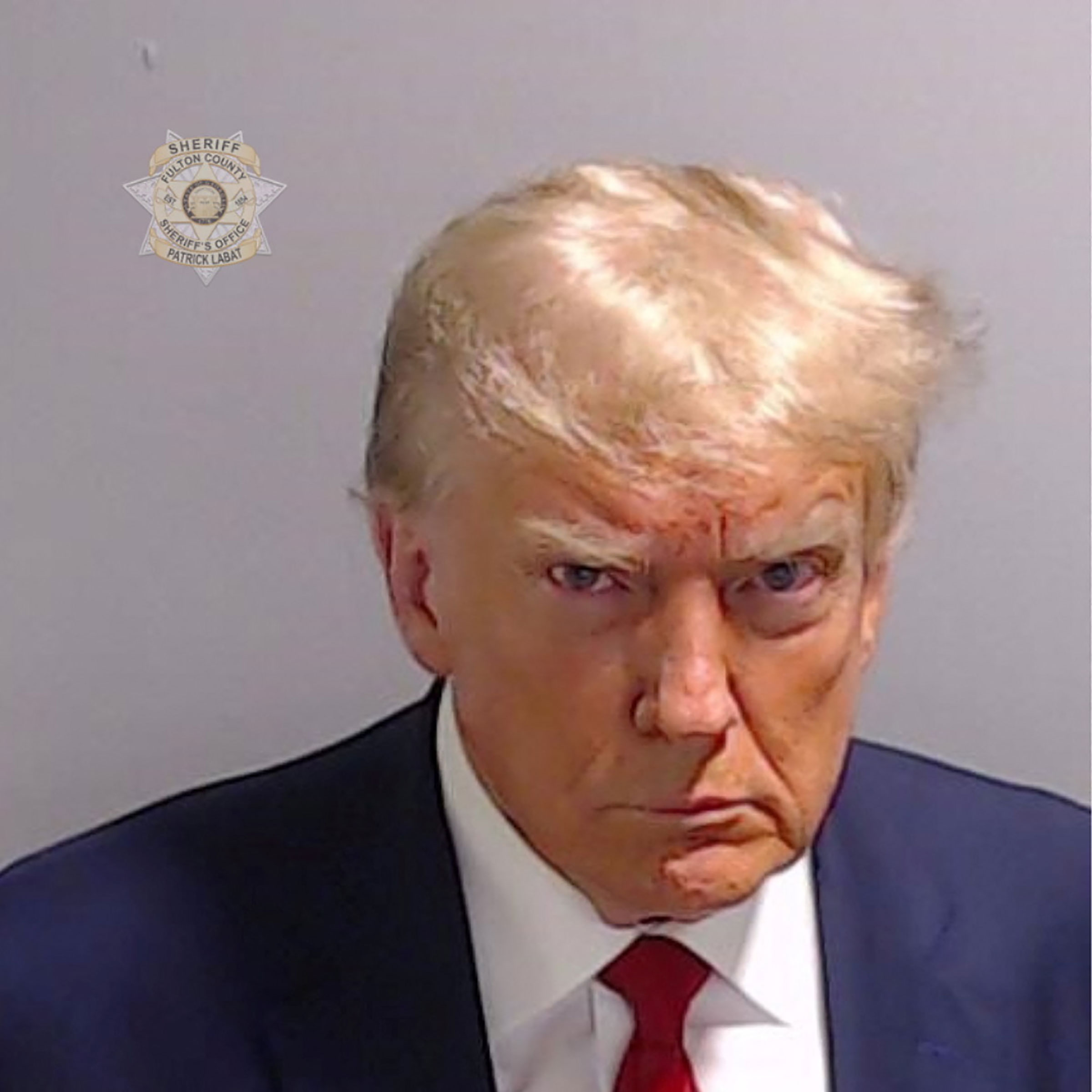 Former President Donald Trump is shown in a police booking mugshot released by the Fulton County Sheriff's Office. (Fulton County Sheriff's Office/Reuters)