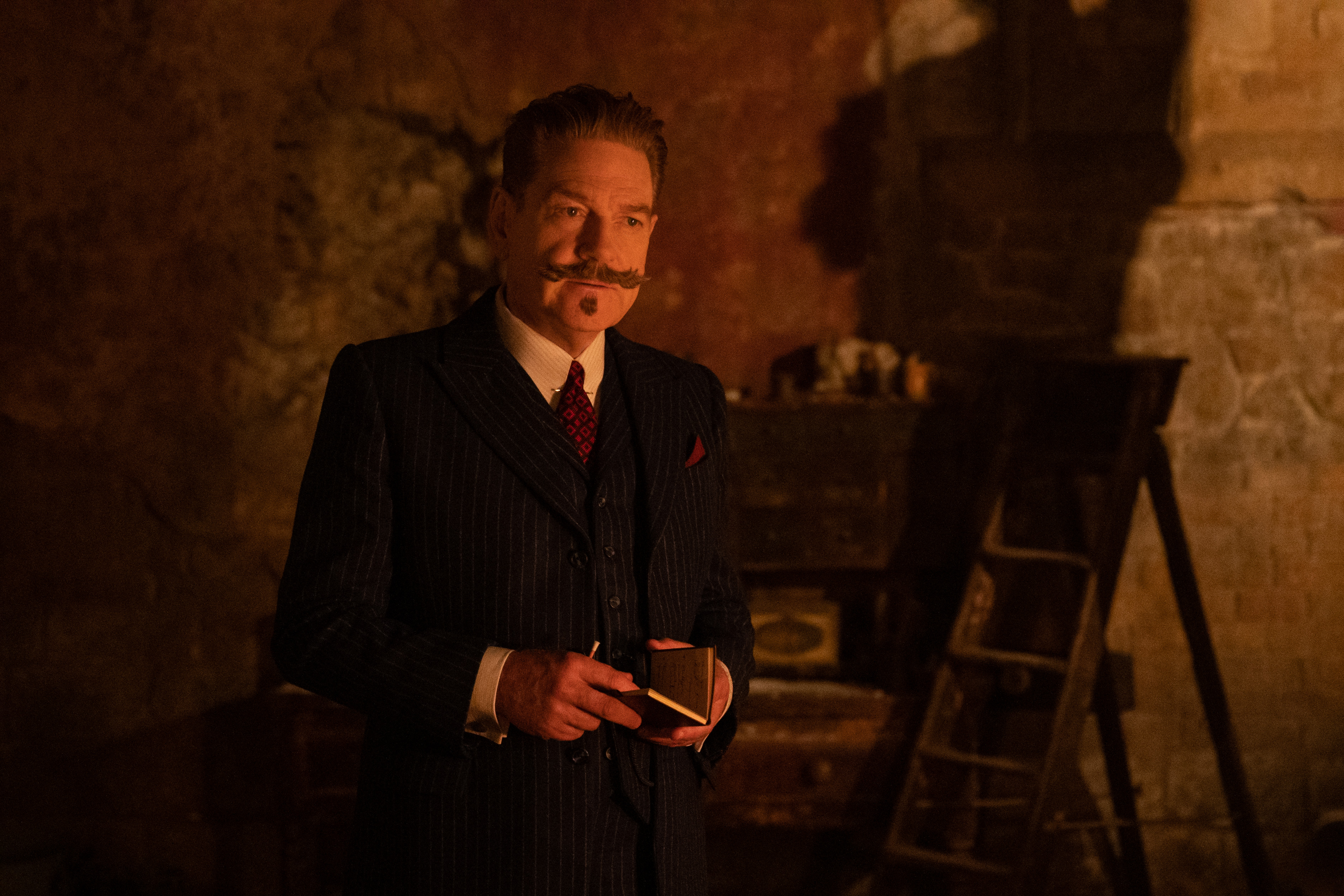 Kenneth Branagh as Hercule Poirot in <em>A Haunting in Venice</em> (Rob Youngson—20th Century Studios)
