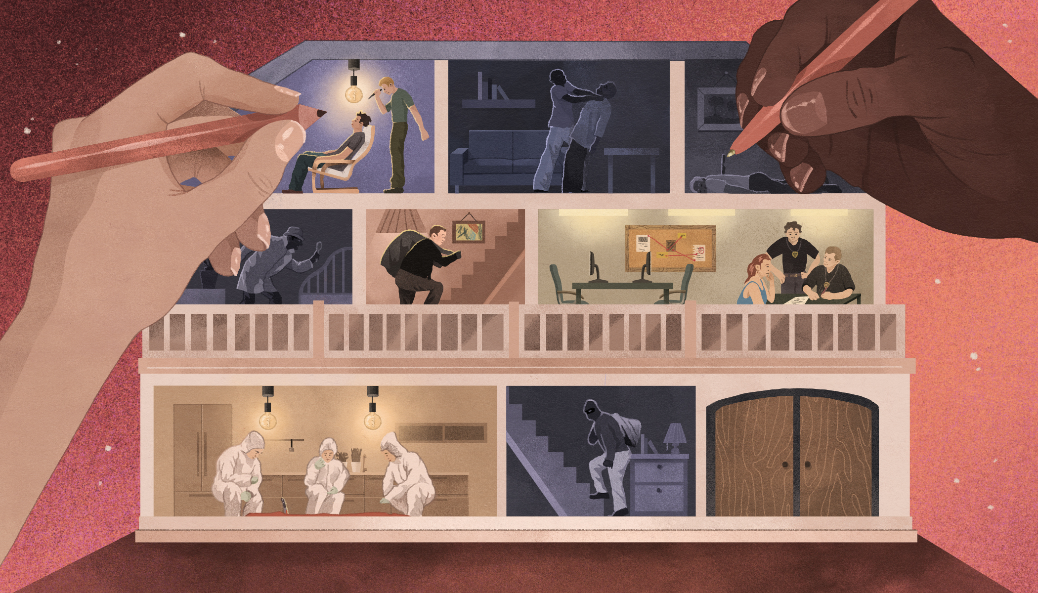 'Readers visiting from Mars would assume that only white folks were murdered, solved crimes, righted wrongs,' writes Rachel Howzell Hall (Illustration by Michelle Urra for TIME)