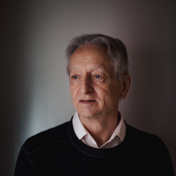 Dr. Geoffrey Hinton, an artificial intelligence pioneer, at his home in Toronto on Monday, April 24, 2023.