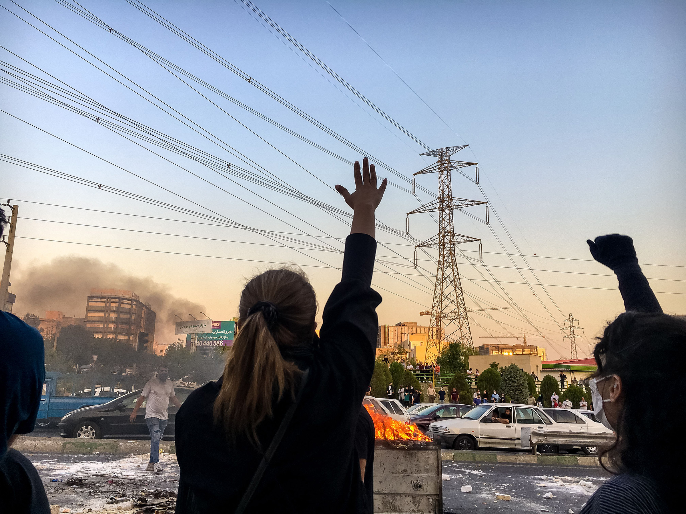Iranian women protest in Tehran, on Oct. 1, 2022.