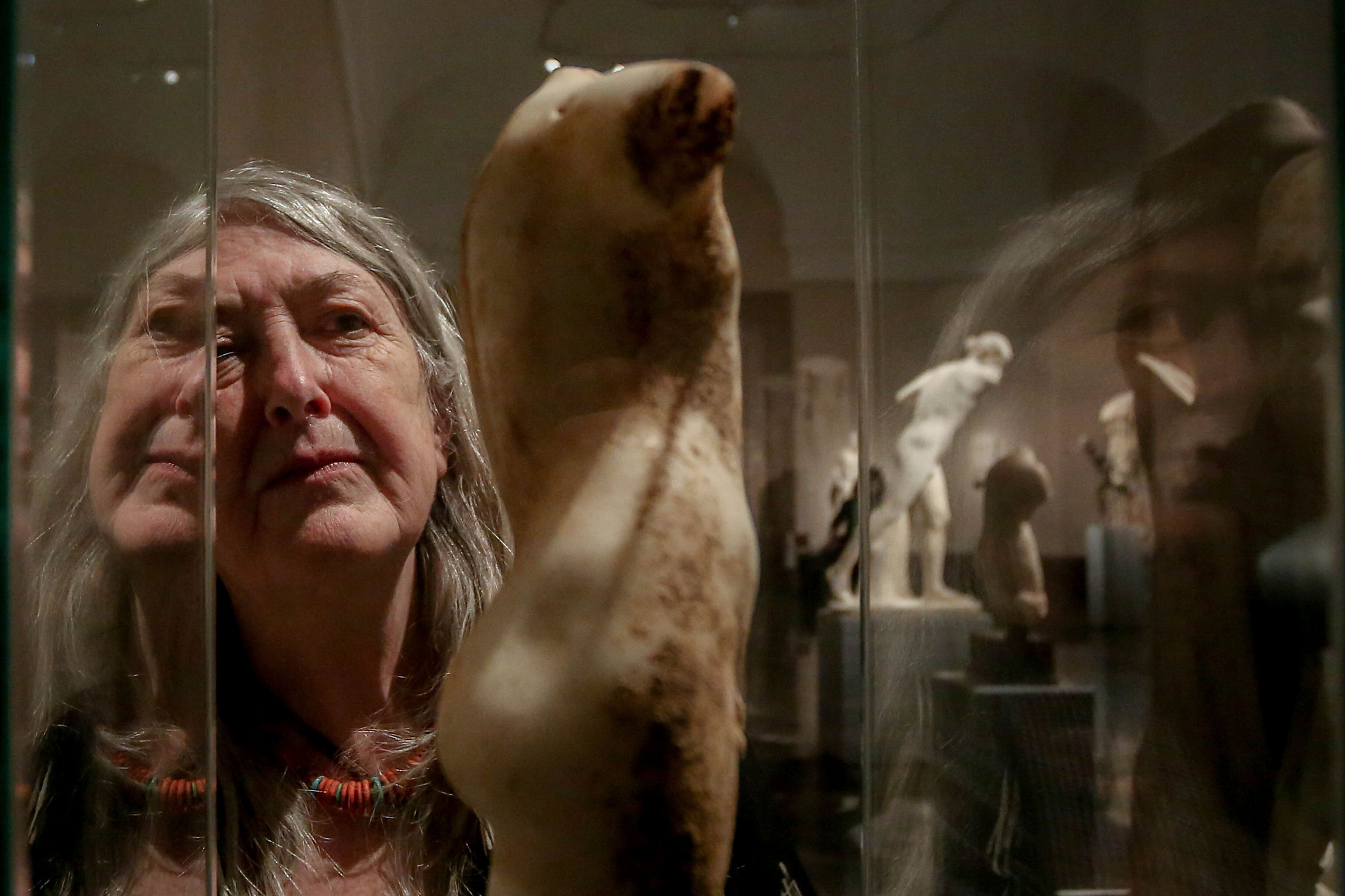 Historian Mary Beard poses during an interview at the Prado Museum