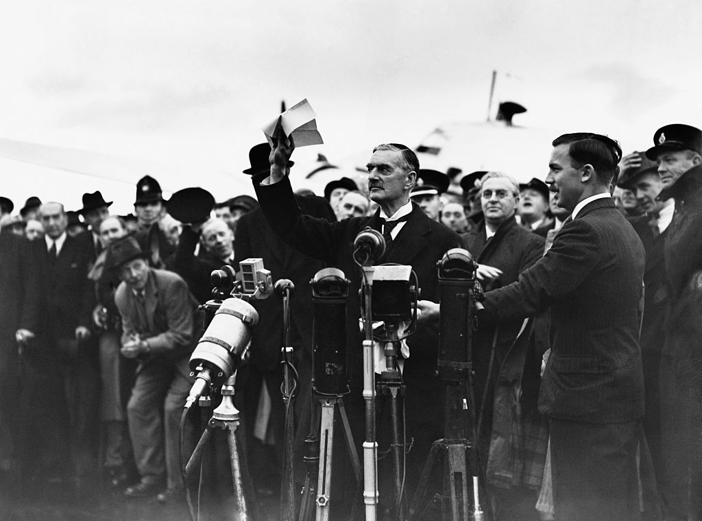 Neville Chamberlain At Heston Airport