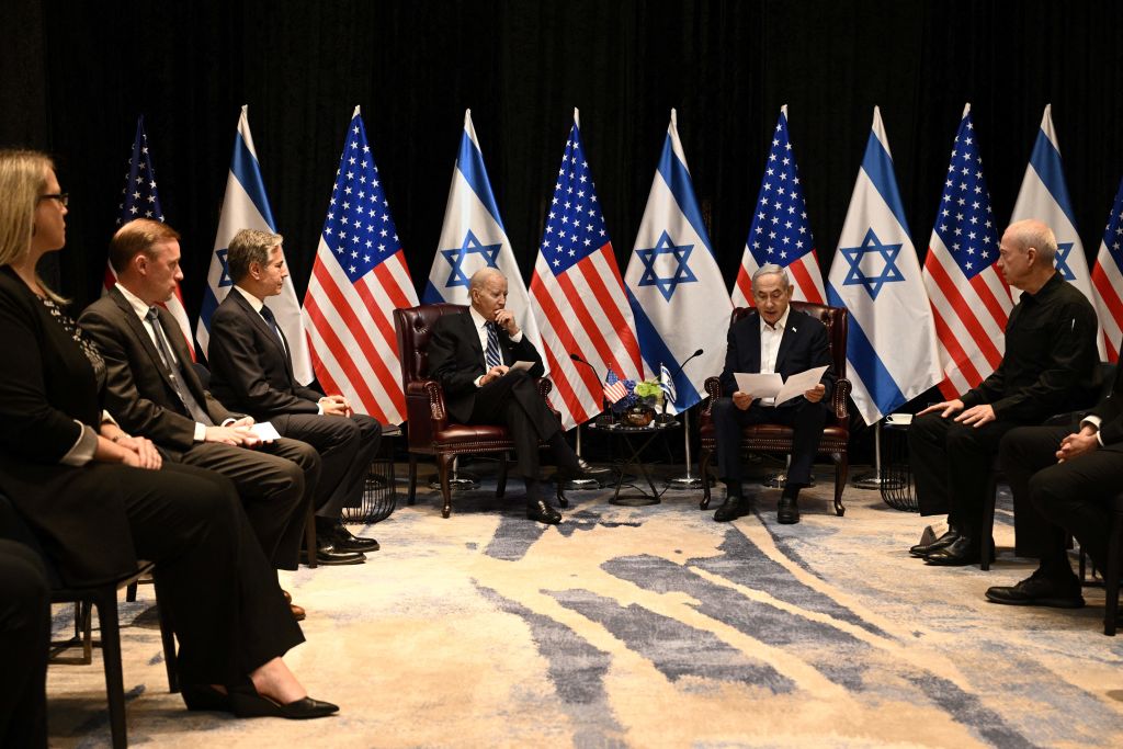 President Joe Biden and U.S. officials meet with Israel's Prime Minister Benjamin Netanyahu.
