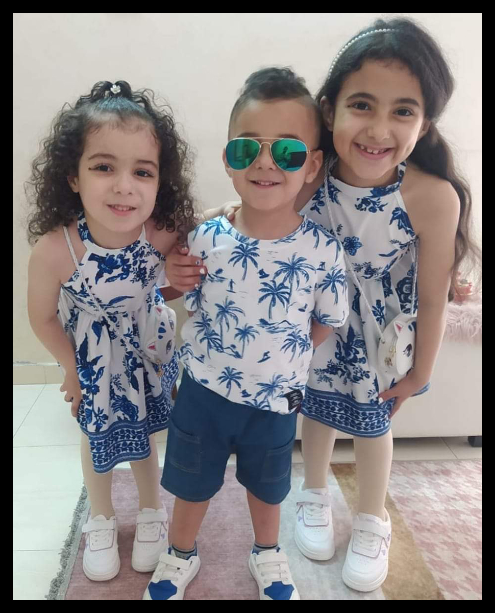 Herzallah's cousin's kids, from left: Kinda, 6, Jameel, 4, and Huda, 8.