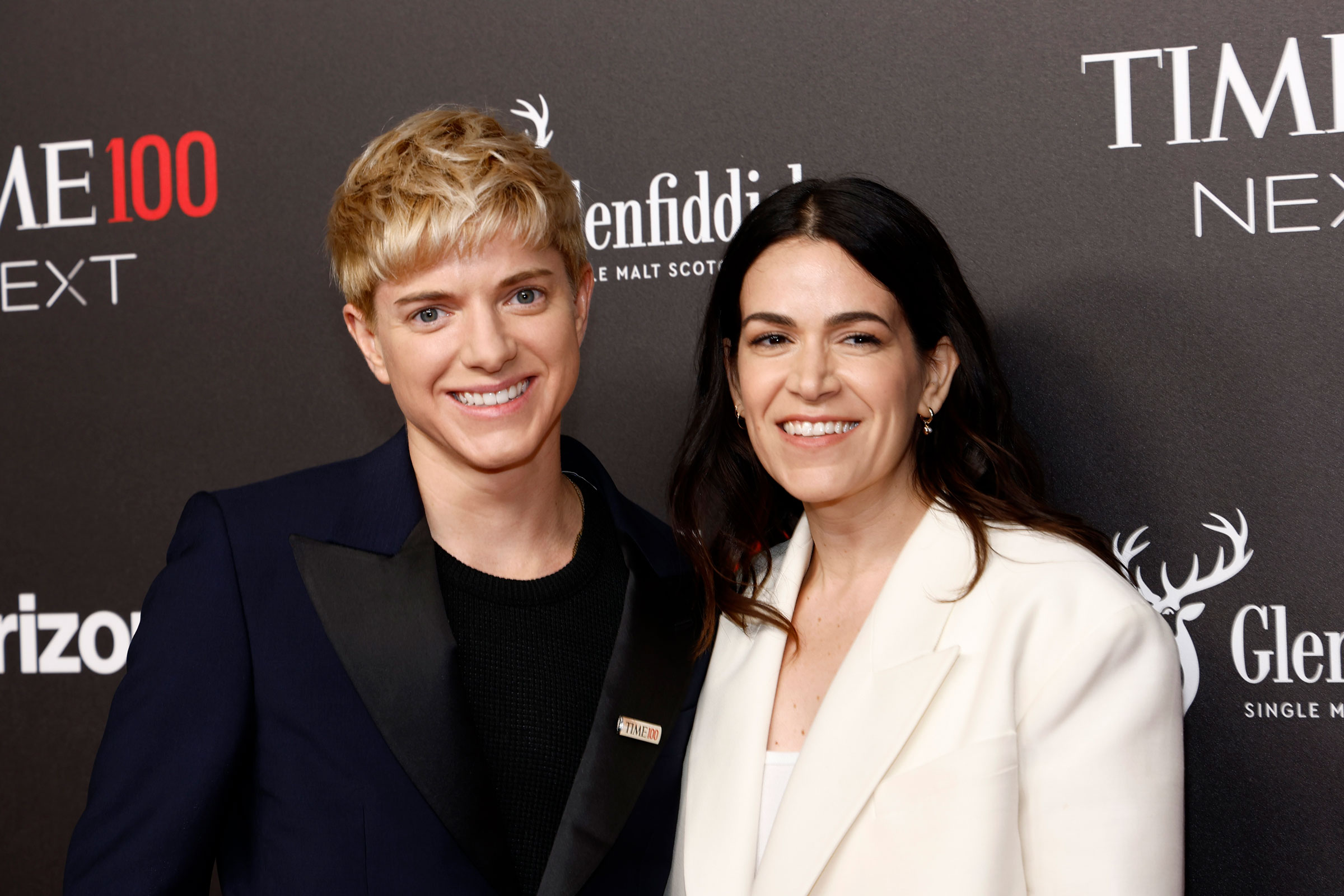 Mae Martin and Abbi Jacobson attend the 2023 TIME100 Next Gala at Second Floor in New York City, on Oct. 24, 2023. (Mike Coppola—Getty Images for TIME)