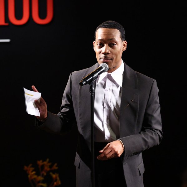 Tyler James Williams speaks during the 2023 TIME100 Next Gala at Second Floor in New York City, on Oct. 24, 2023.