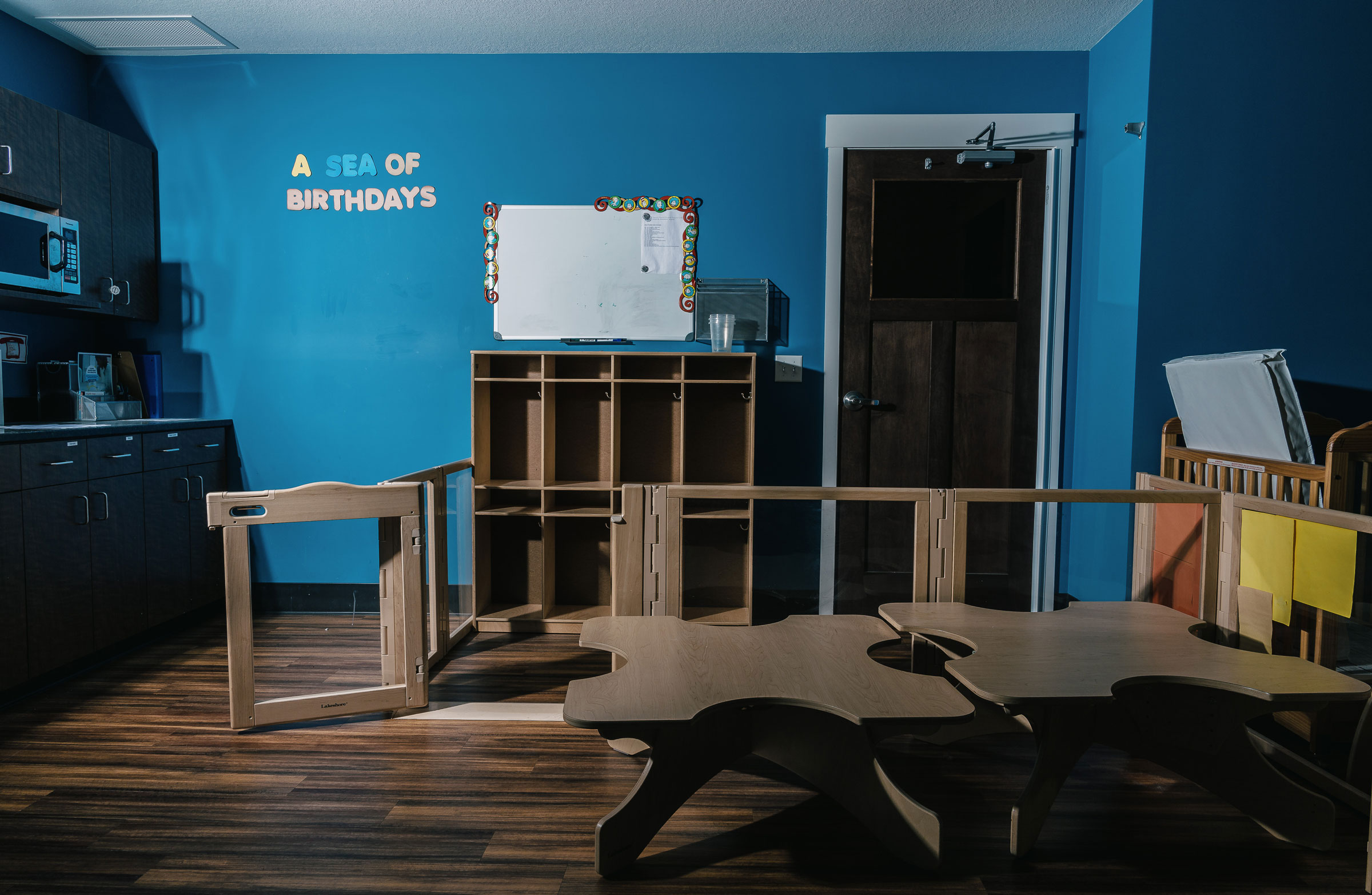 An empty classroom at the Discover Magical Moments childcare facility