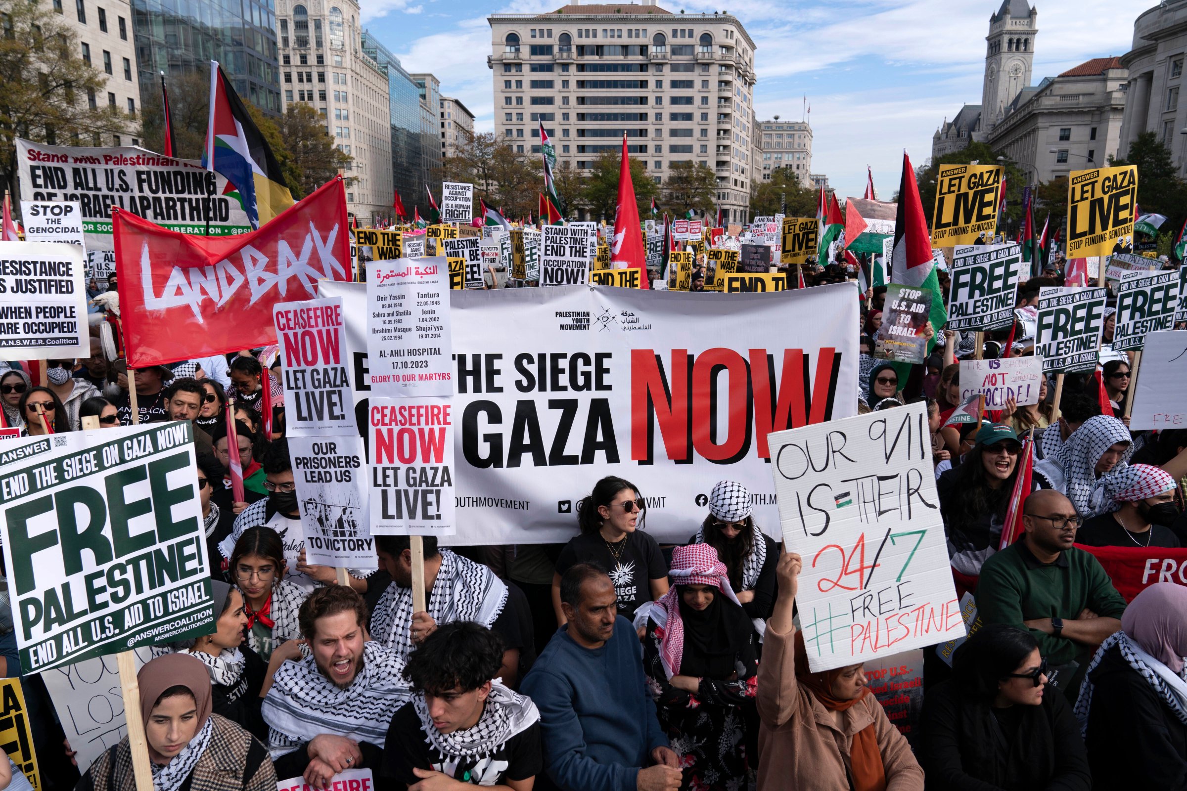 Global Protest Marches Demand Immediate Humanitarian Cessation of Israeli Bombing in Gaza (time.com)