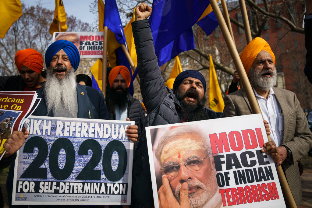 Sikhs Protest Outside White House Ahead Of Trump's Visit To India