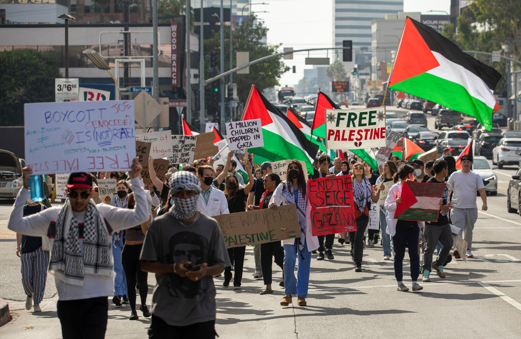 Pro-Palestrinian rally at Israeli Consulate in Los Angeles