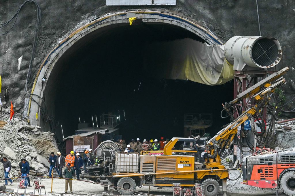 Rescuers Works to Free Workers Trapped in a Tunnel in India