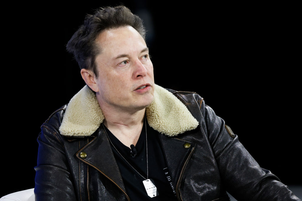 C.E.O. of Tesla, Chief Engineer of SpaceX and C.T.O. of X Elon Musk speaks during the New York Times annual DealBook summit on Nov. 29, 2023 in New York City.