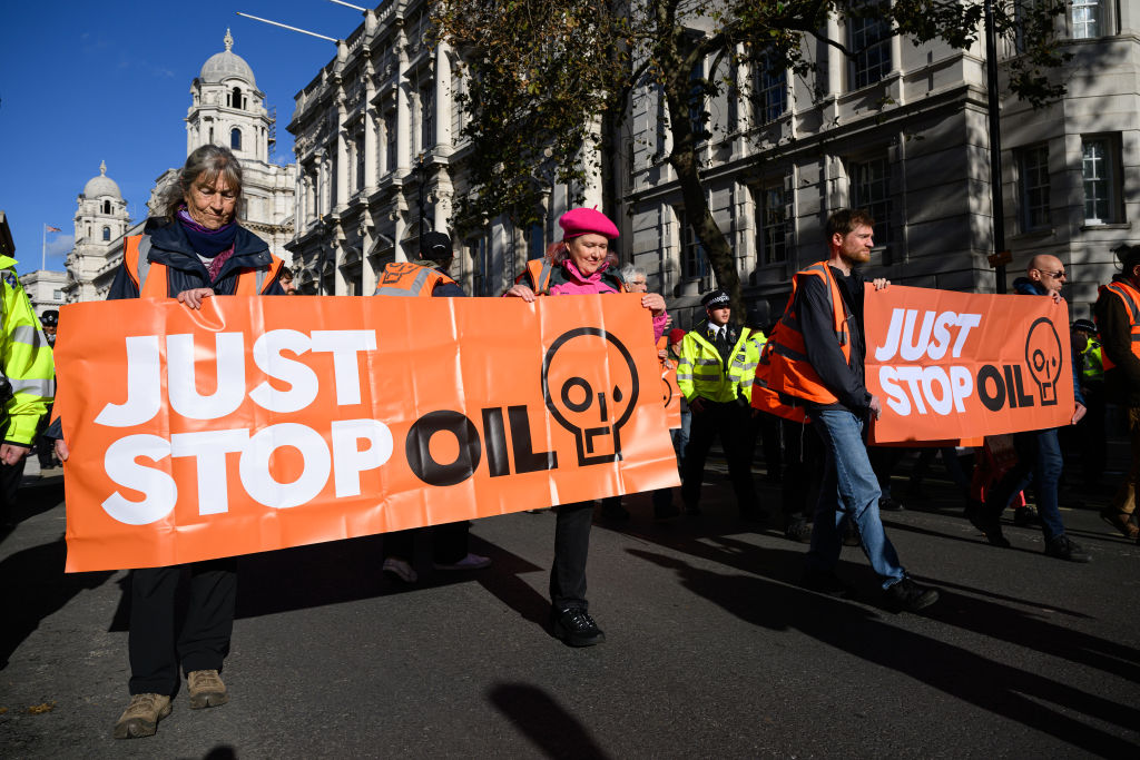 Just Stop Oil Protest In Westminster