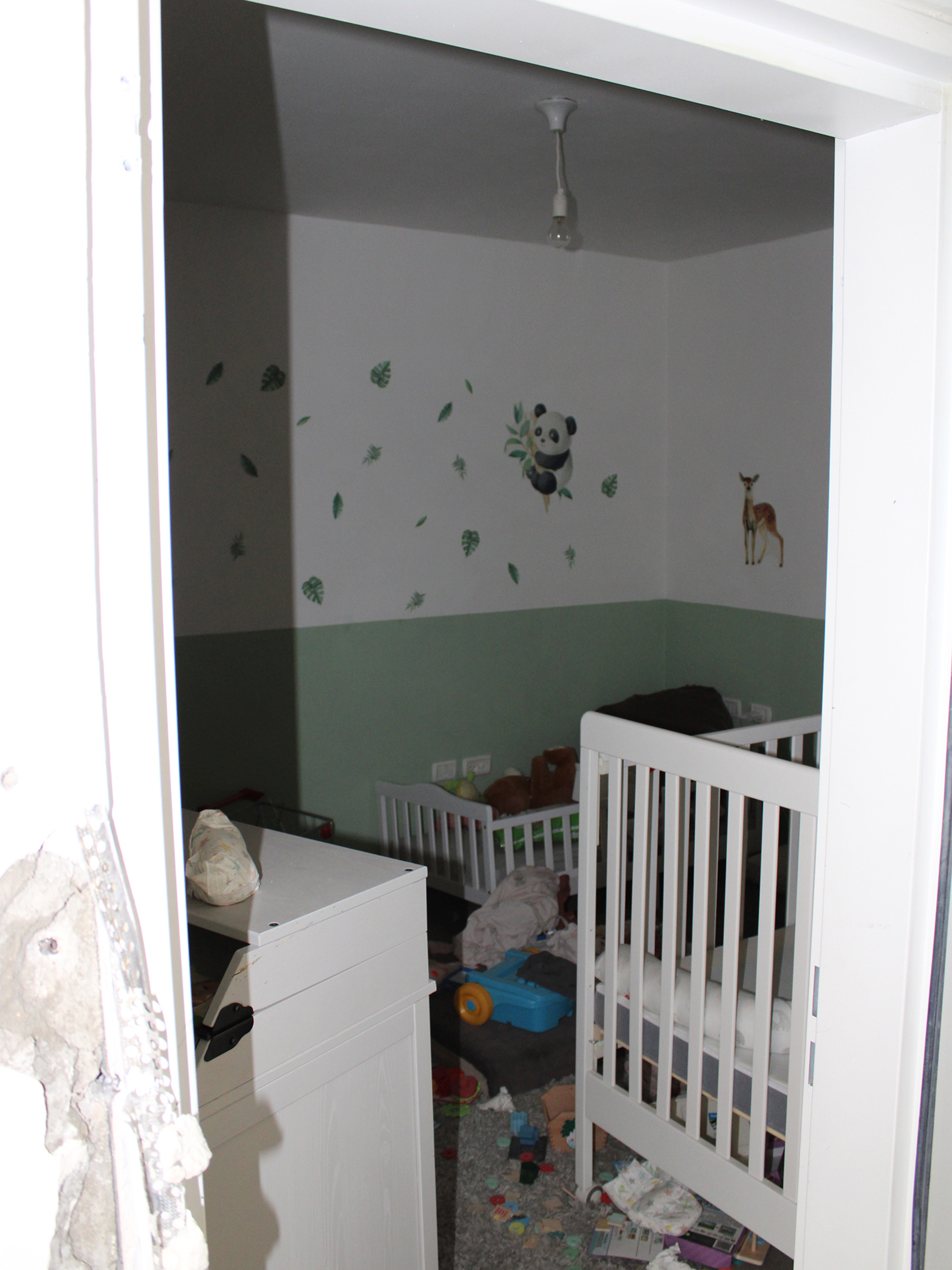 A family hid inside this bedroom while Hamas fighters attacked on Oct. 7. The family survived.