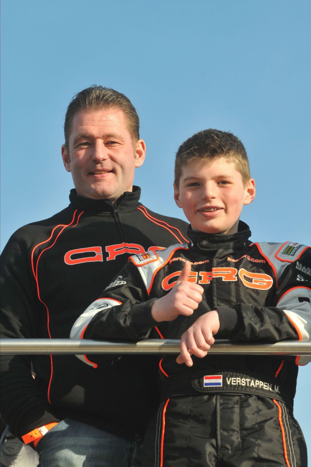 Jos and Max Verstappen, during Max's junior international karting career.